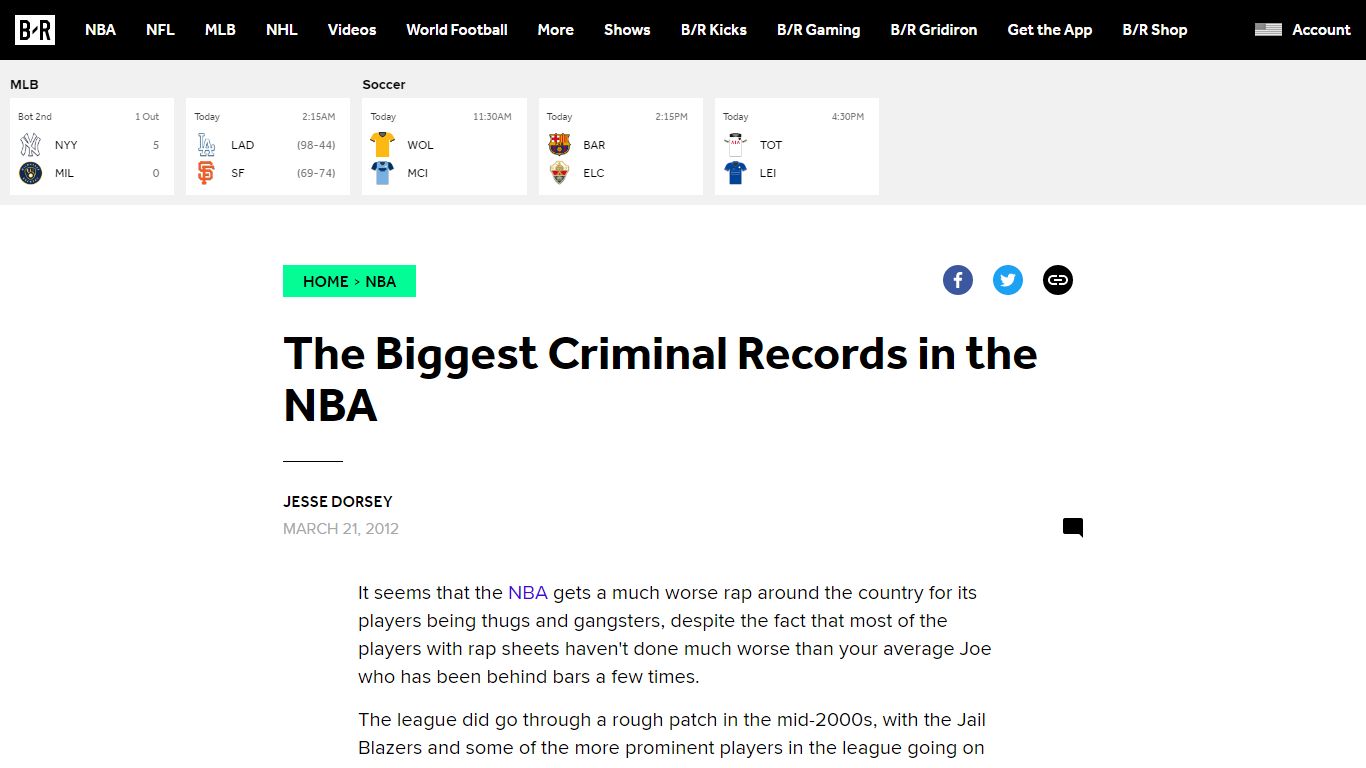 The Biggest Criminal Records in the NBA - Bleacher Report