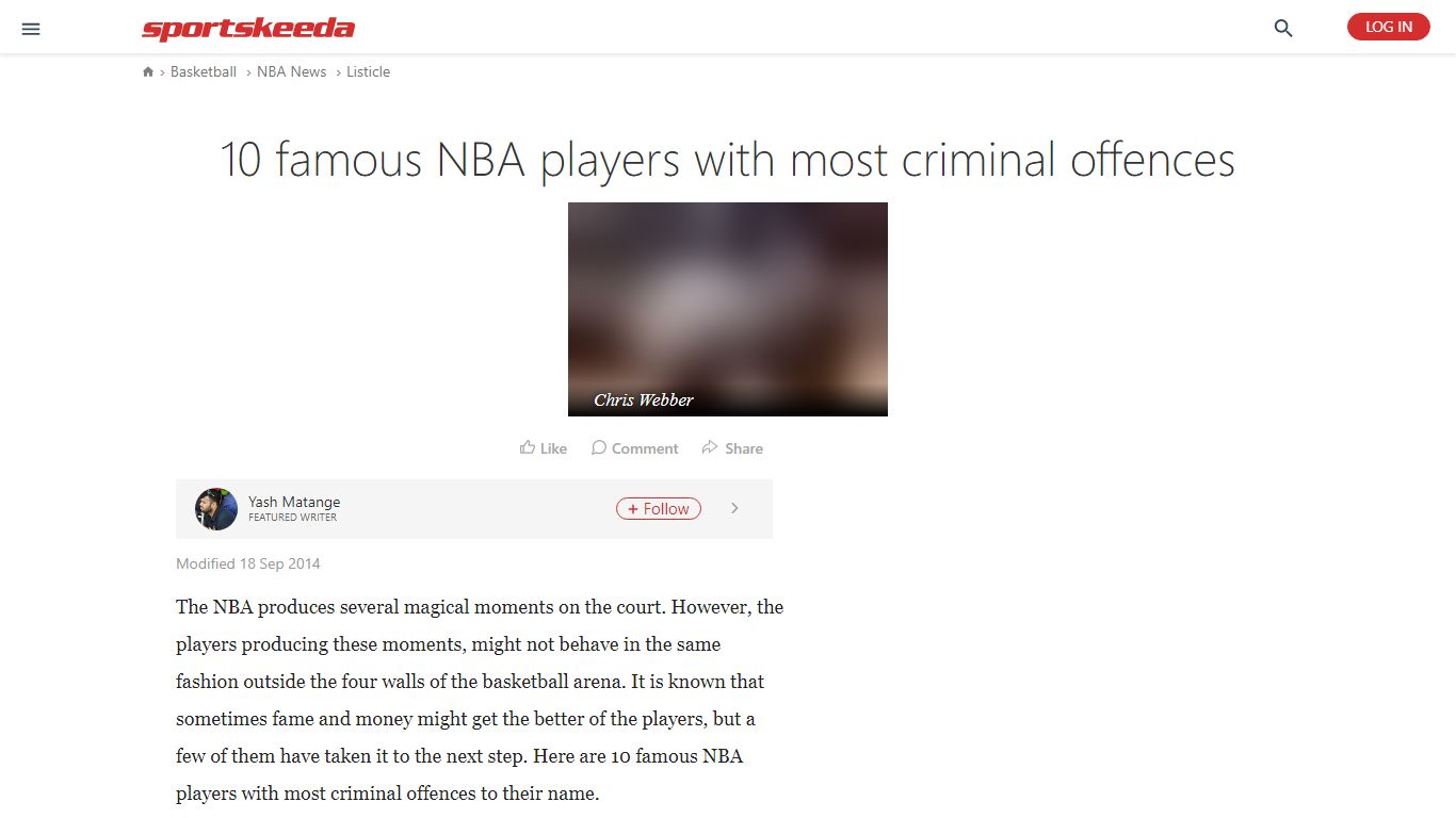 10 famous NBA players with most criminal offences - Sportskeeda